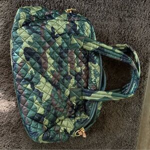 MZ Wallace Green and Brown Geometric Tote Bag